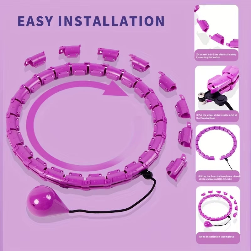 Weighted Pilate Hoop Infinity Design,Smart Exercise Equipment for Women, Home Fitness,Space-Saving,Portable and Easy to Assemble